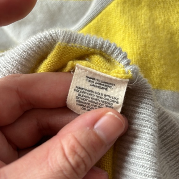 Anthropologie cashmere sweater boatneck jumper striped size small - Picture 8 of 8